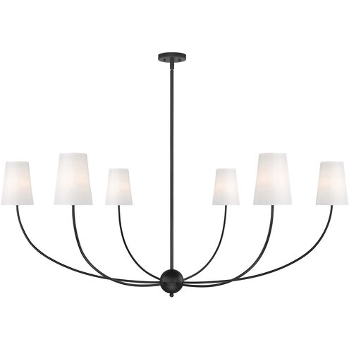 Shannon 6 Light 62 inch Matte Black Chandelier Ceiling Light