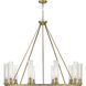 Beau 10 Light 46 inch Rubbed Brass Chandelier Ceiling Light