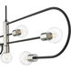 Neutra 7 Light 56 inch Matte Black and Polished Nickel Linear Chandelier Ceiling Light