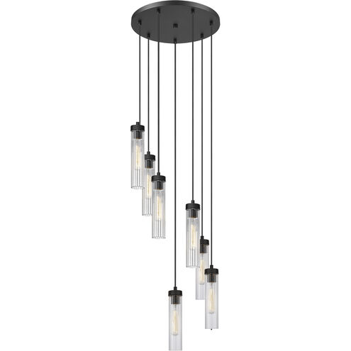 Beau 7 Light 18 inch Matte Black Chandelier Ceiling Light