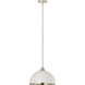 Landry 1 Light 14 inch Matte White and Brushed Nickel Pendant Ceiling Light
