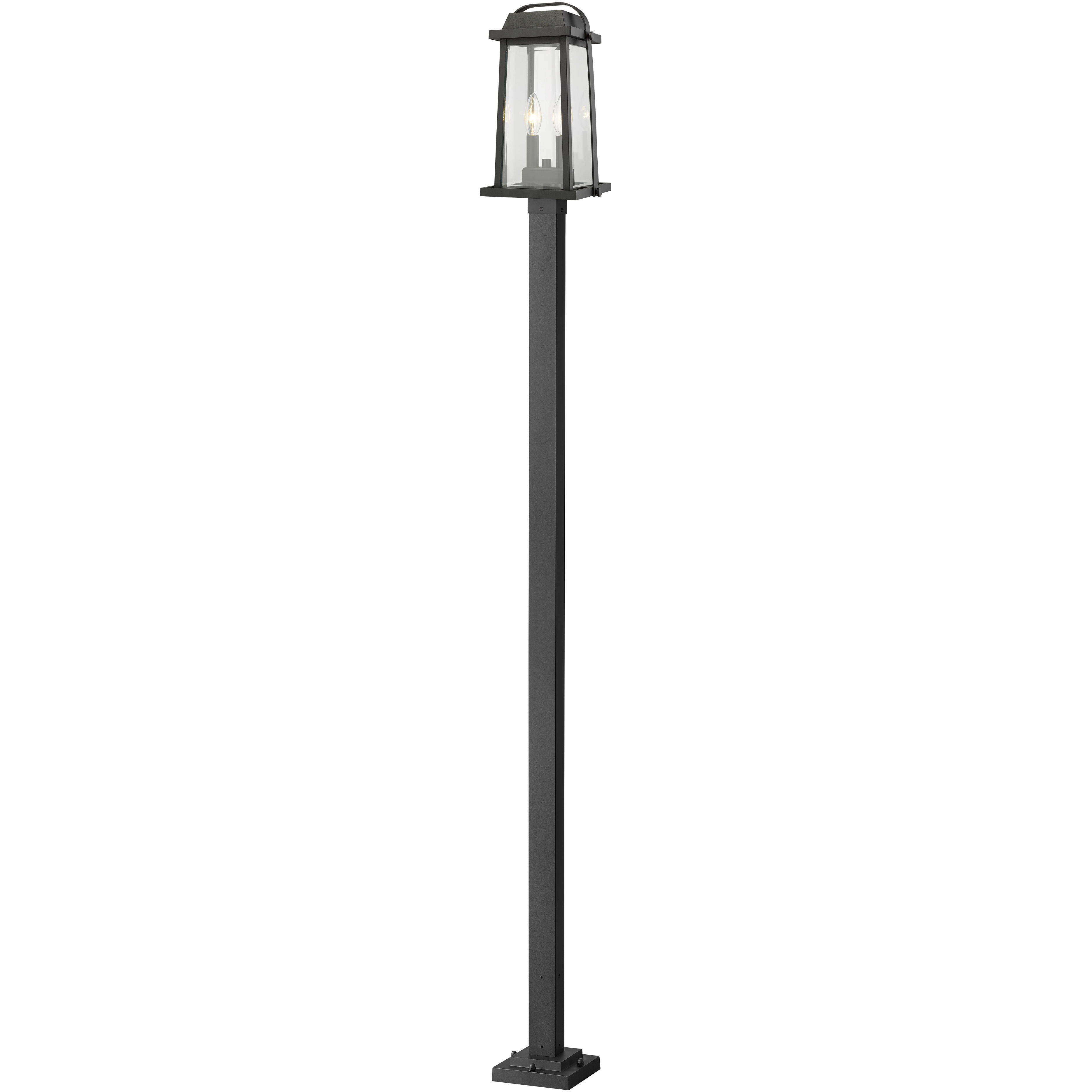 Millworks 2 Light 110.25 inch Black Outdoor Post Mounted Fixture