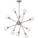 Tian 10 Light 39.25 inch Brushed Nickel Chandelier Ceiling Light in G9