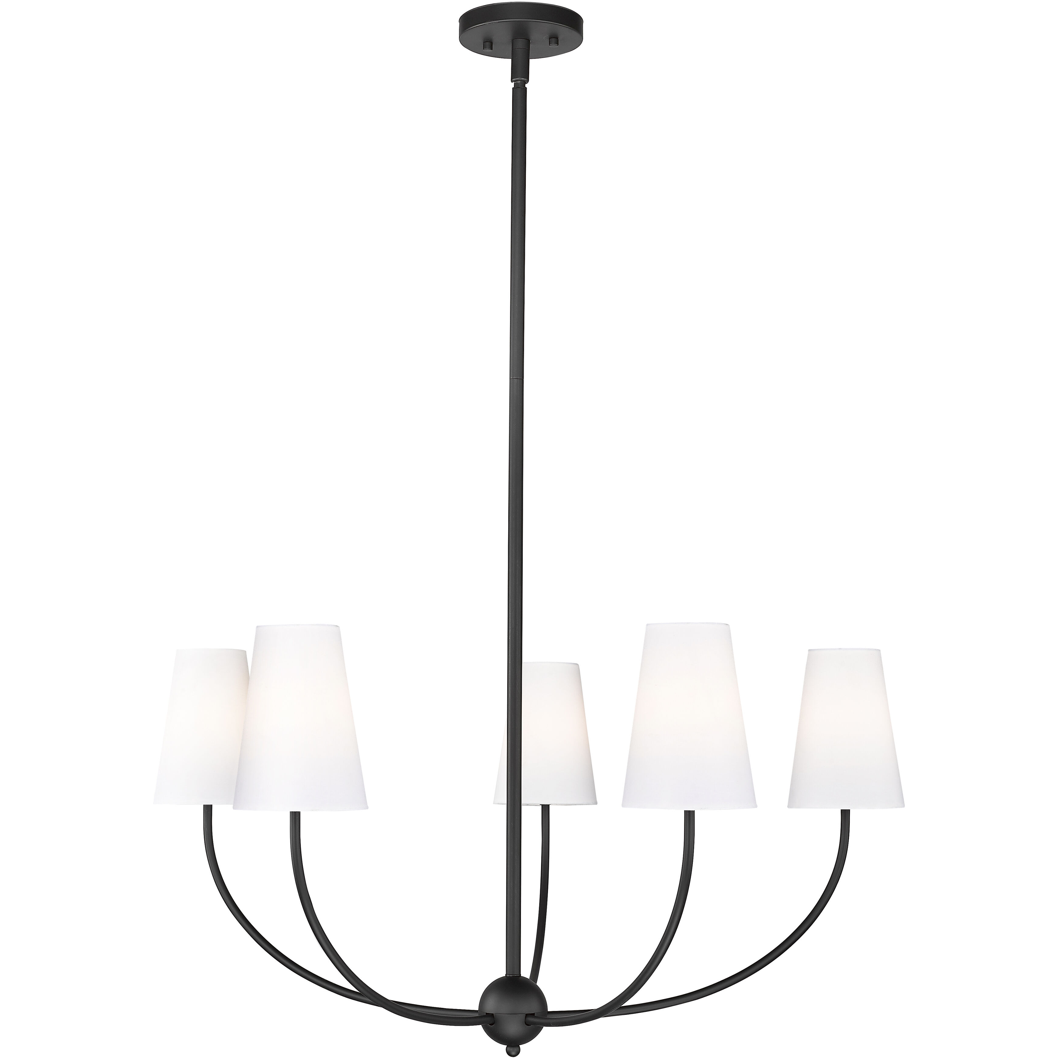 Shannon 5 Light 32 inch Matte Black Chandelier Ceiling Light
