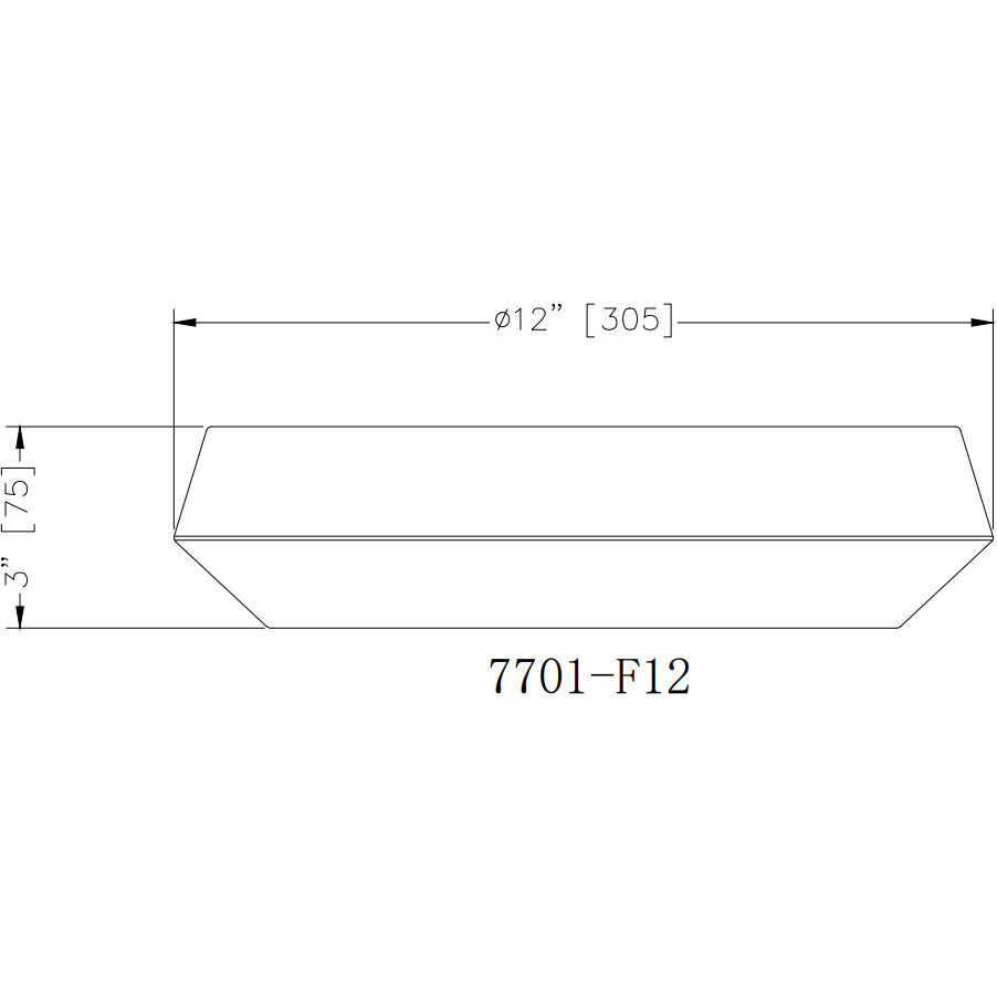 Quasars LED 12 inch Matte Black Flush Mount Ceiling Light