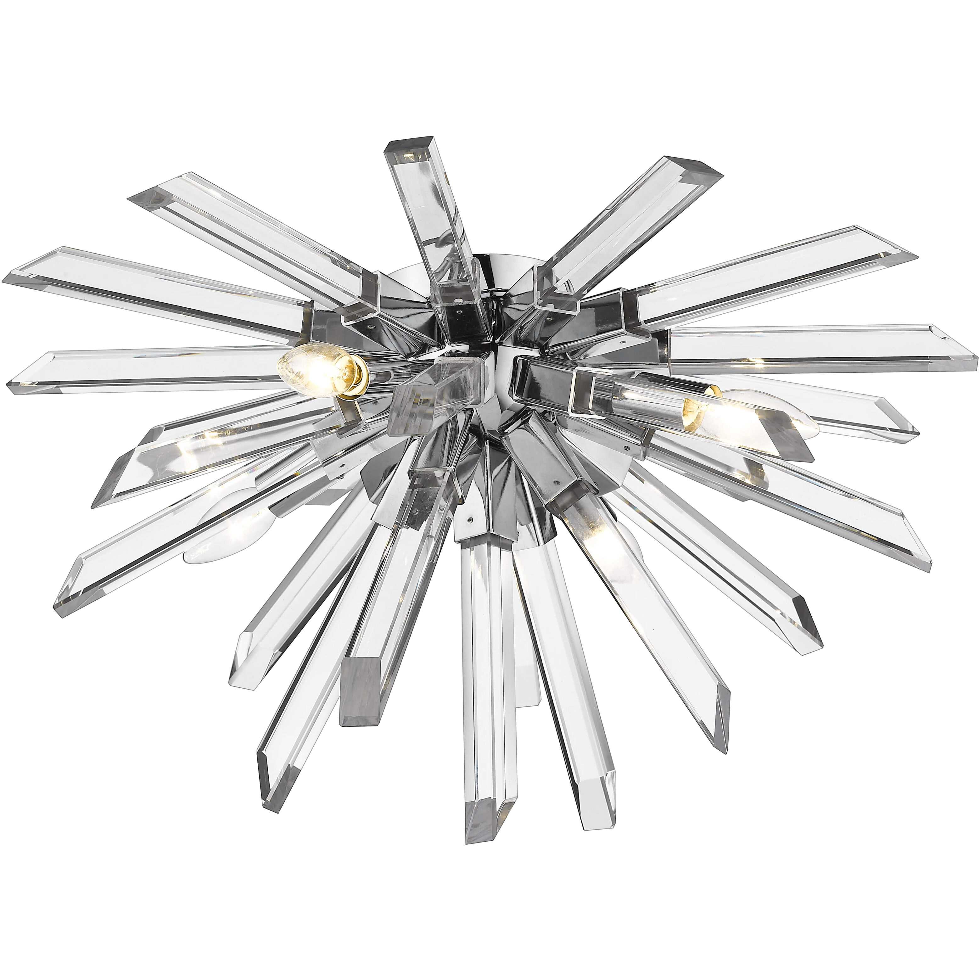 Burst 4 Light 24.75 inch Chrome Flush Mount Ceiling Light in 22