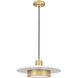 Ludo Pendant Ceiling Light in Matte White and Modern Gold