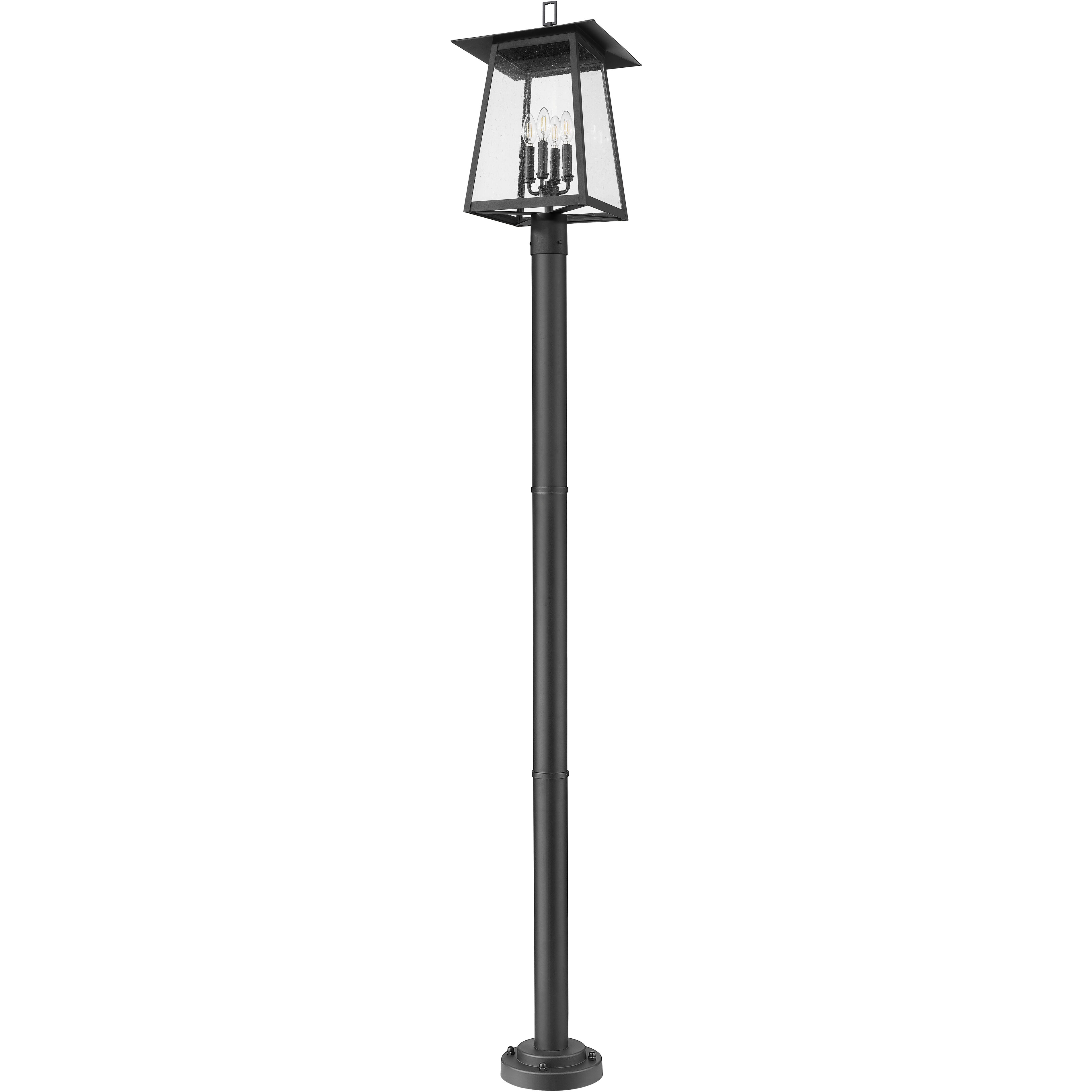 Rainer 4 Light 98 inch Black Outdoor Post Mounted Fixture in G9