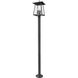 Rainer 4 Light 98 inch Black Outdoor Post Mounted Fixture in G9