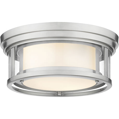 Willow 2 Light 12 inch Brushed Nickel Flush Mount Ceiling Light