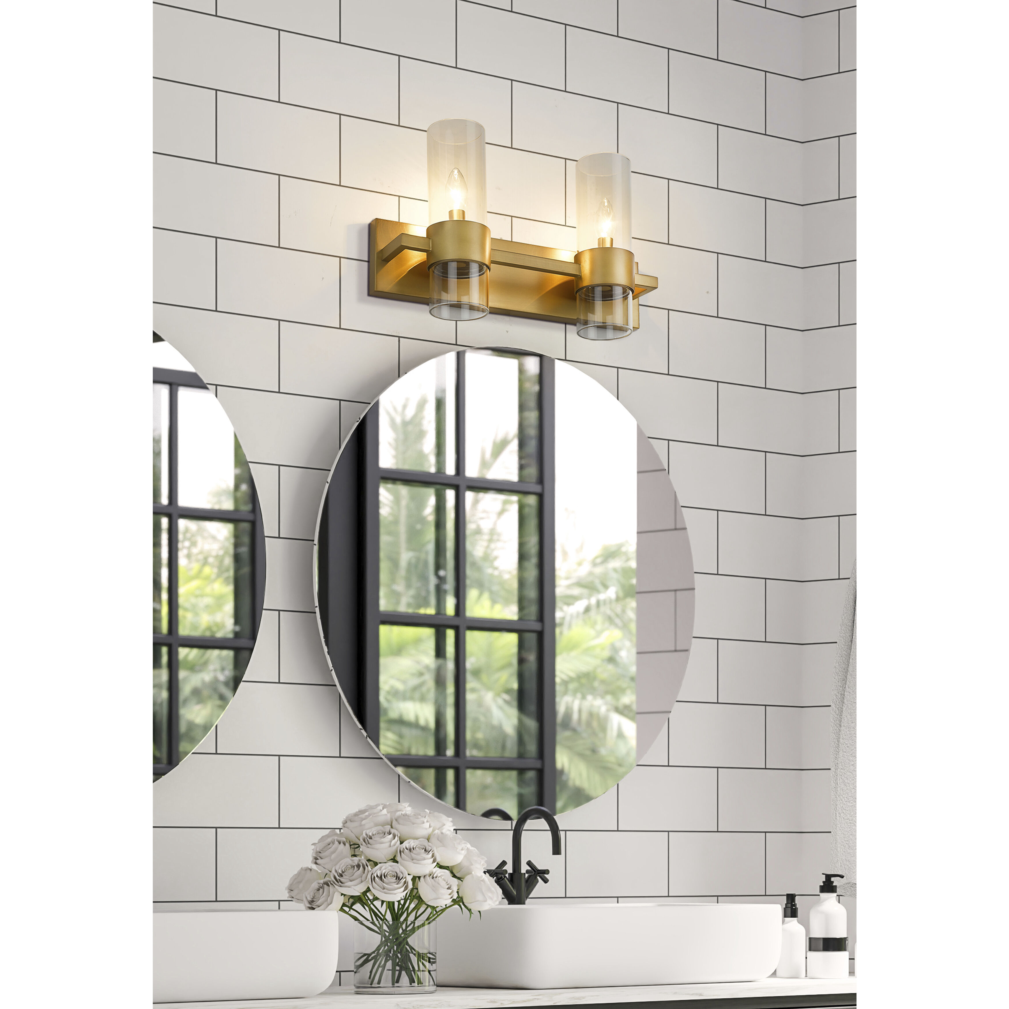 Lawson 2 Light 17 inch Rubbed Brass Vanity Wall Light in Rubbed Bronze
