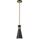 Soriano 1 Light 5.5 inch Matte Black and Heritage Brass Pendant Ceiling Light