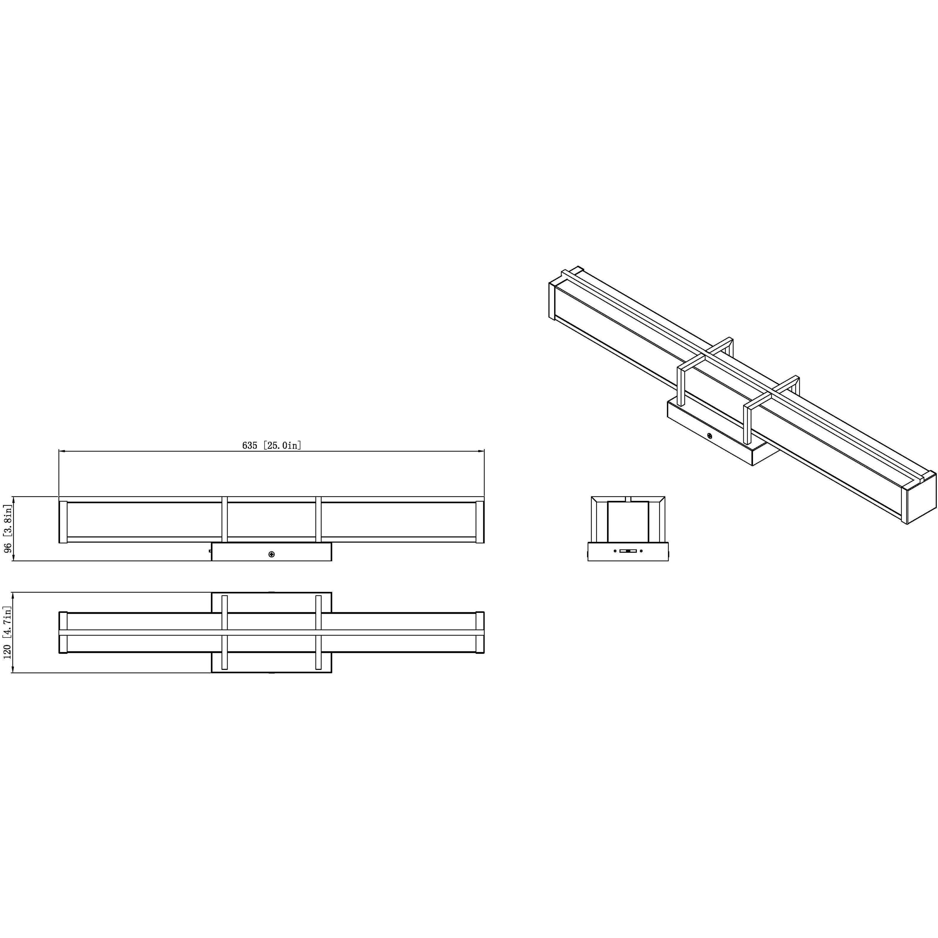 Harrison LED 25 inch Matte Black Vanity Wall Light