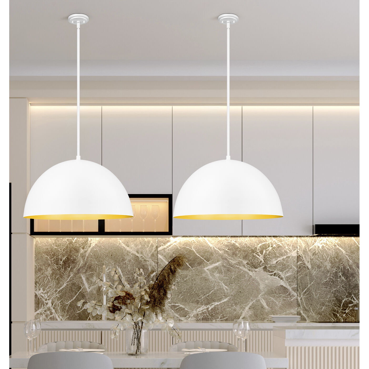 Vega Pendant Ceiling Light in Matte White