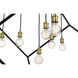 Vertical 7 Light 44 inch Bronze and Olde Brass Chandelier Ceiling Light
