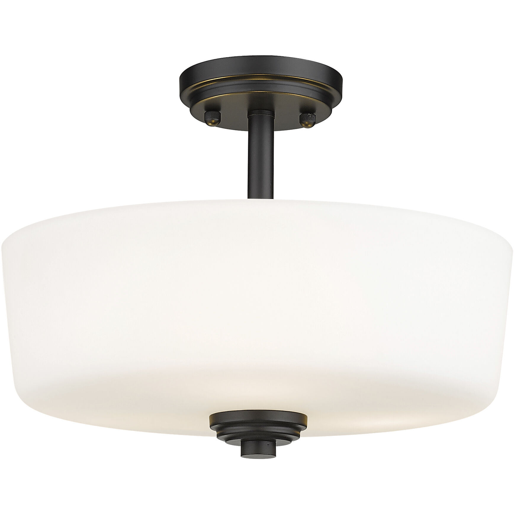 Arlington 3 Light 14.75 inch Matte Black Semi Flush Mount Ceiling Light