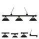 Riviera 3 Light 57.25 inch Matte Black Billiard Ceiling Light in 14.15, Clear Ribbed and Matte Black Glass and Steel