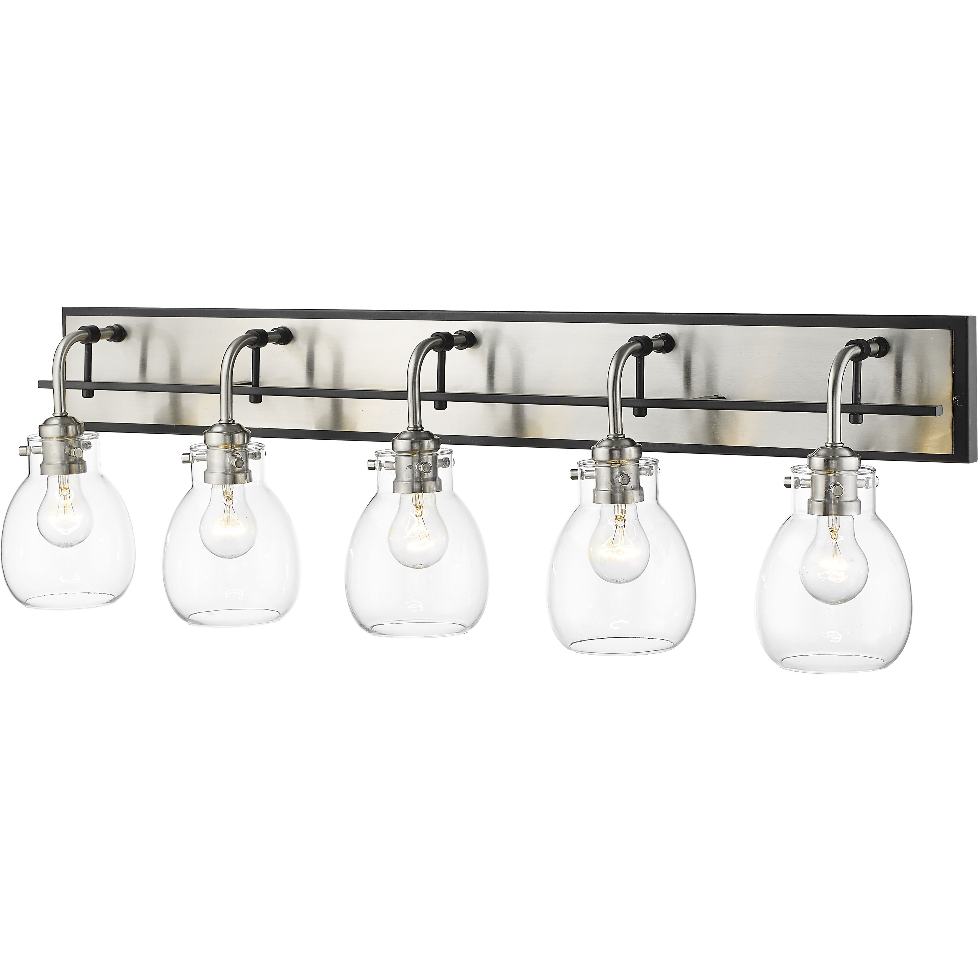 Kraken 5 Light 38 inch Matte Black and Brushed Nickel Vanity Wall Light