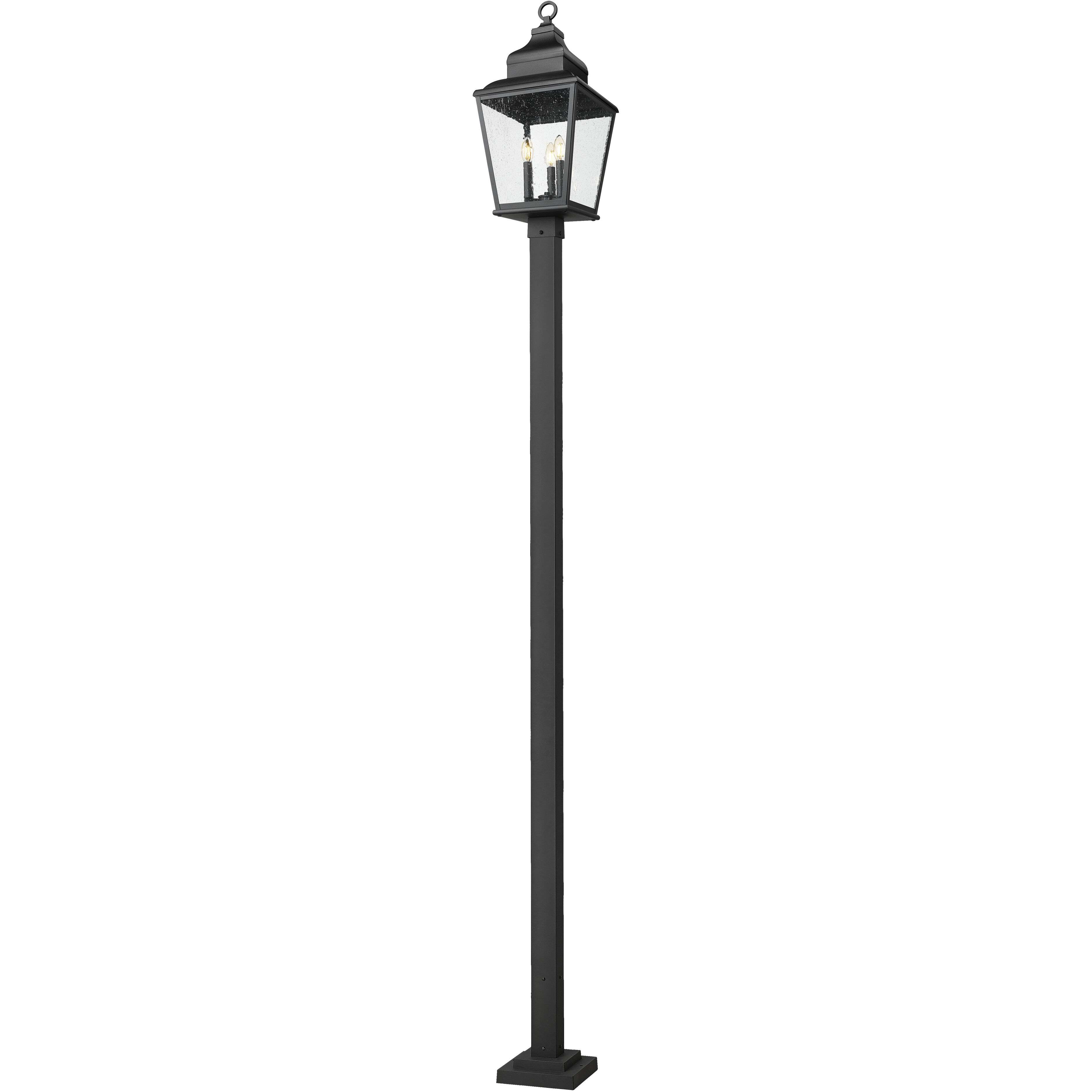 Raphael 3 Light 120.75 inch Sand Black Outdoor Post Mounted Fixture in Soft Sand Black
