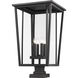 Seoul 4 Light 32 inch Black Outdoor Pier Mounted Fixture