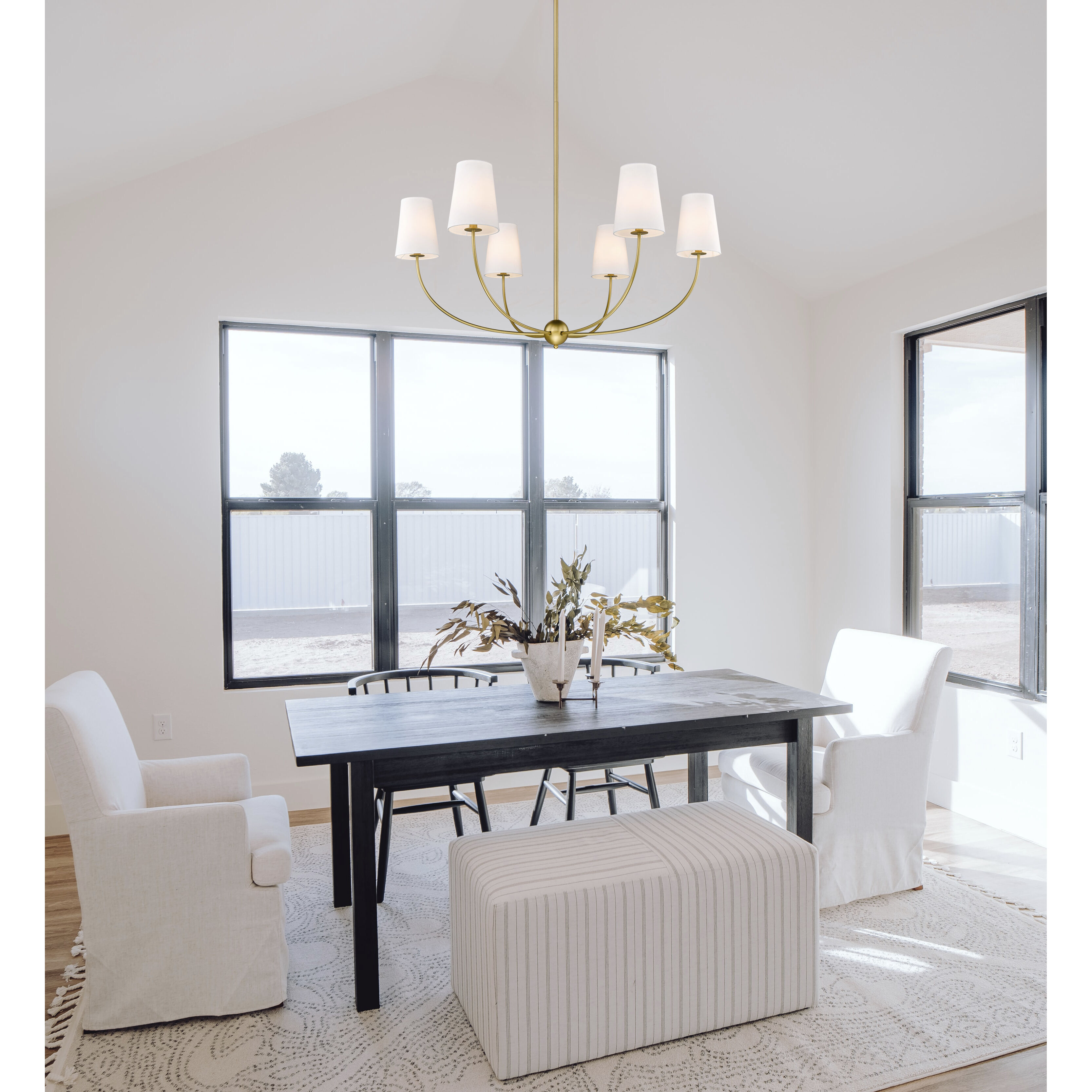 Shannon 6 Light 42 inch Rubbed Brass Chandelier Ceiling Light