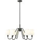 Gianna 6 Light 32 inch Matte Black Chandelier Ceiling Light