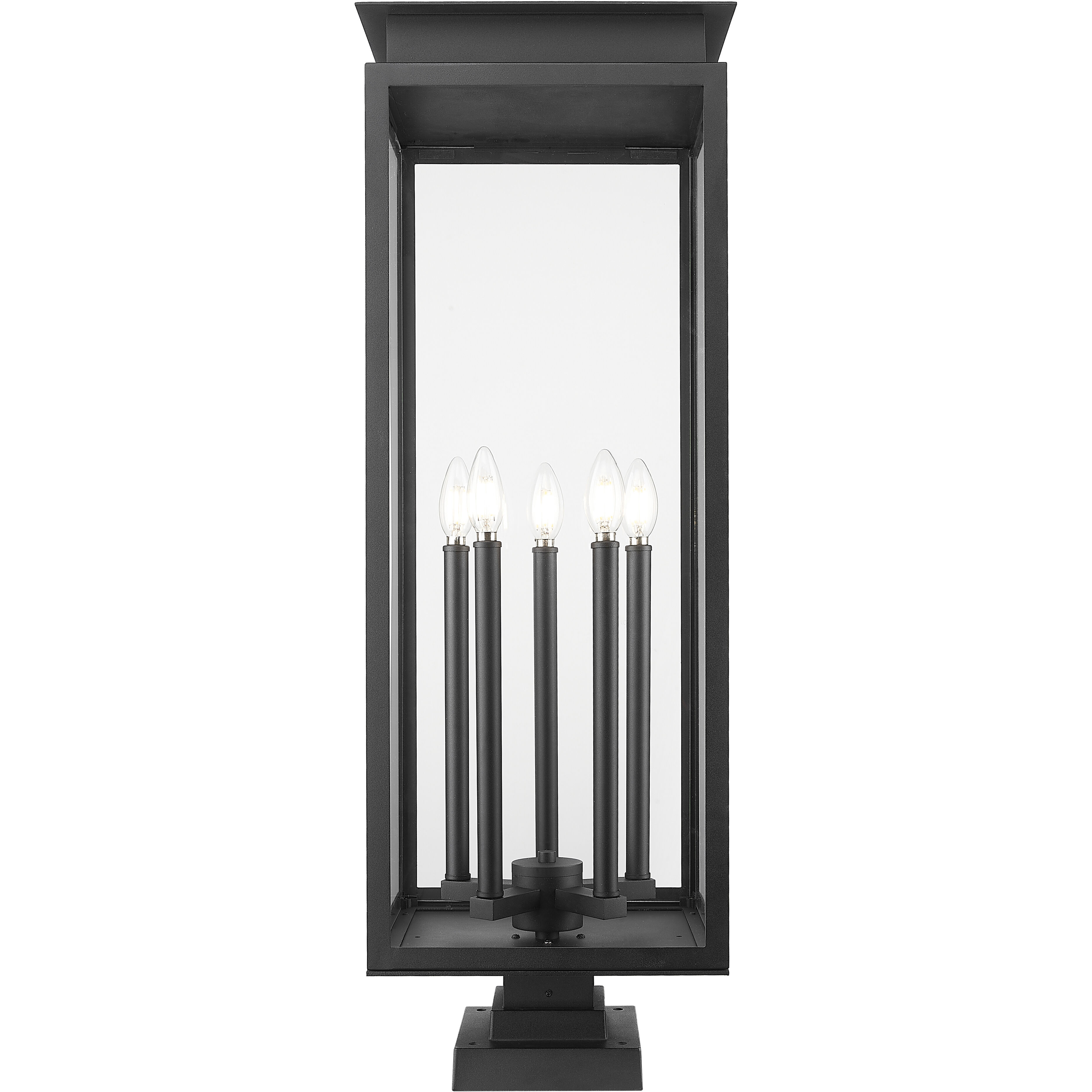 Nova 5 Light 36.75 inch Black Outdoor Pier Mounted Fixture