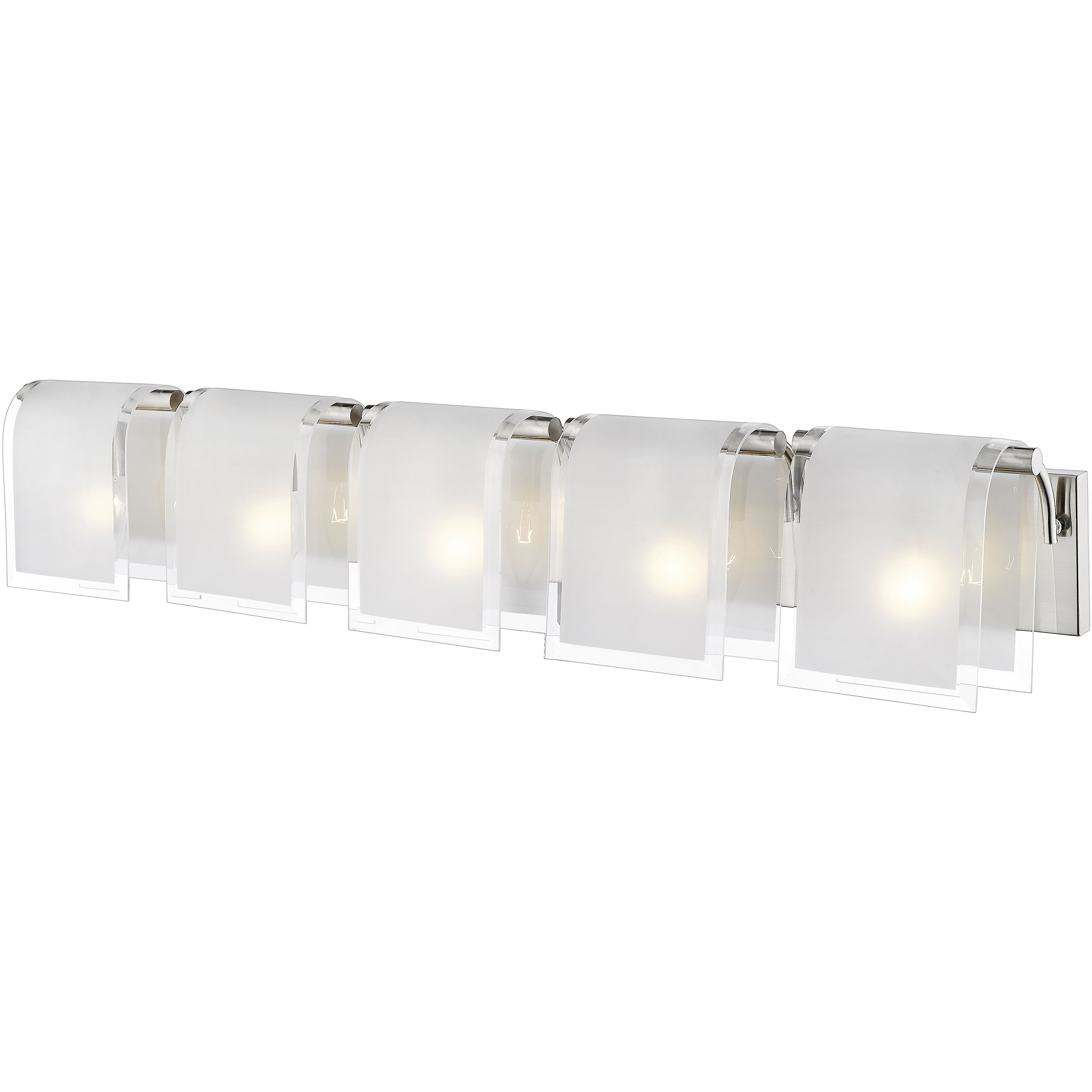 Zephyr 5 Light 38.4 inch Brushed Nickel Vanity Wall Light