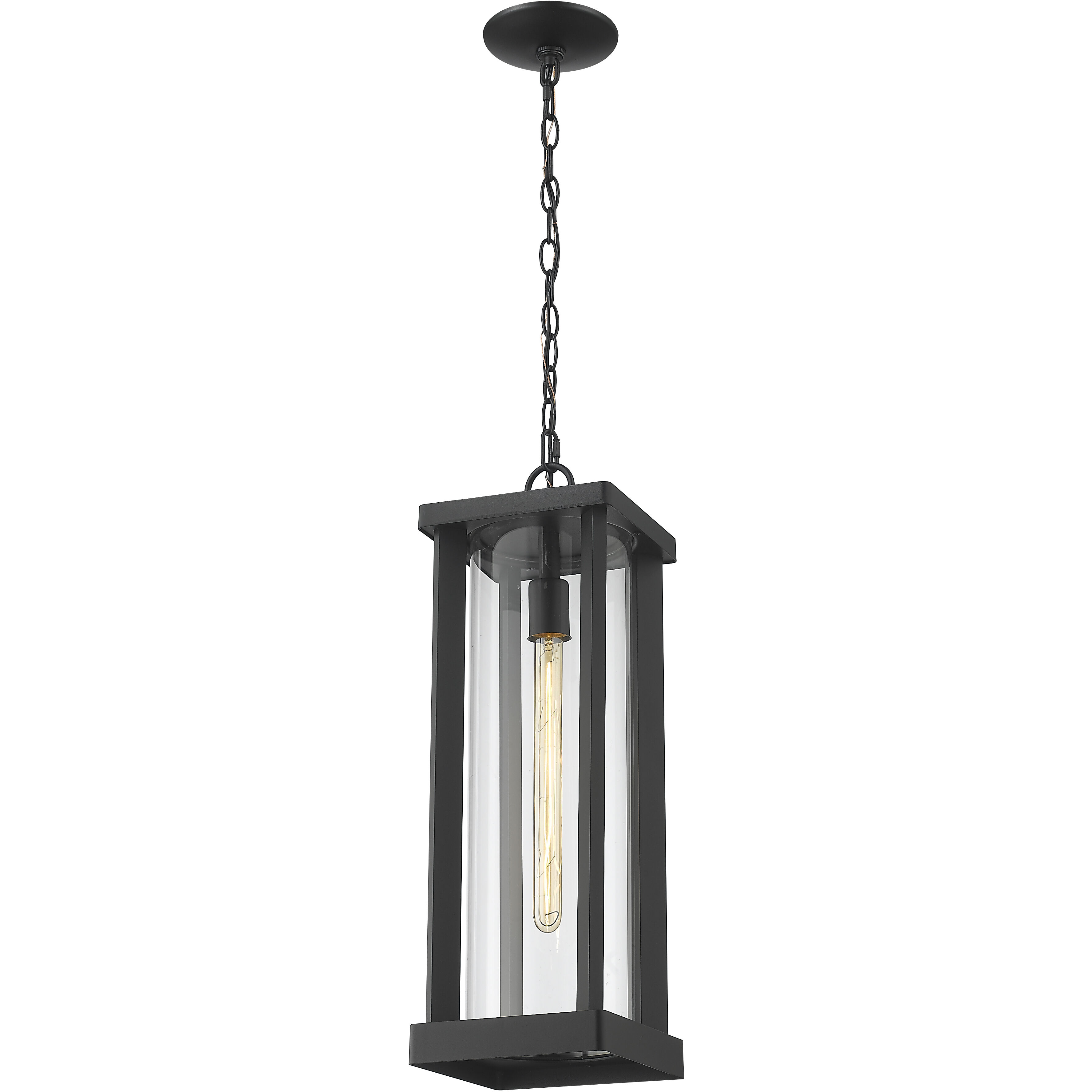 Glenwood 1 Light 7.5 inch Black Outdoor Chain Mount Ceiling Fixture
