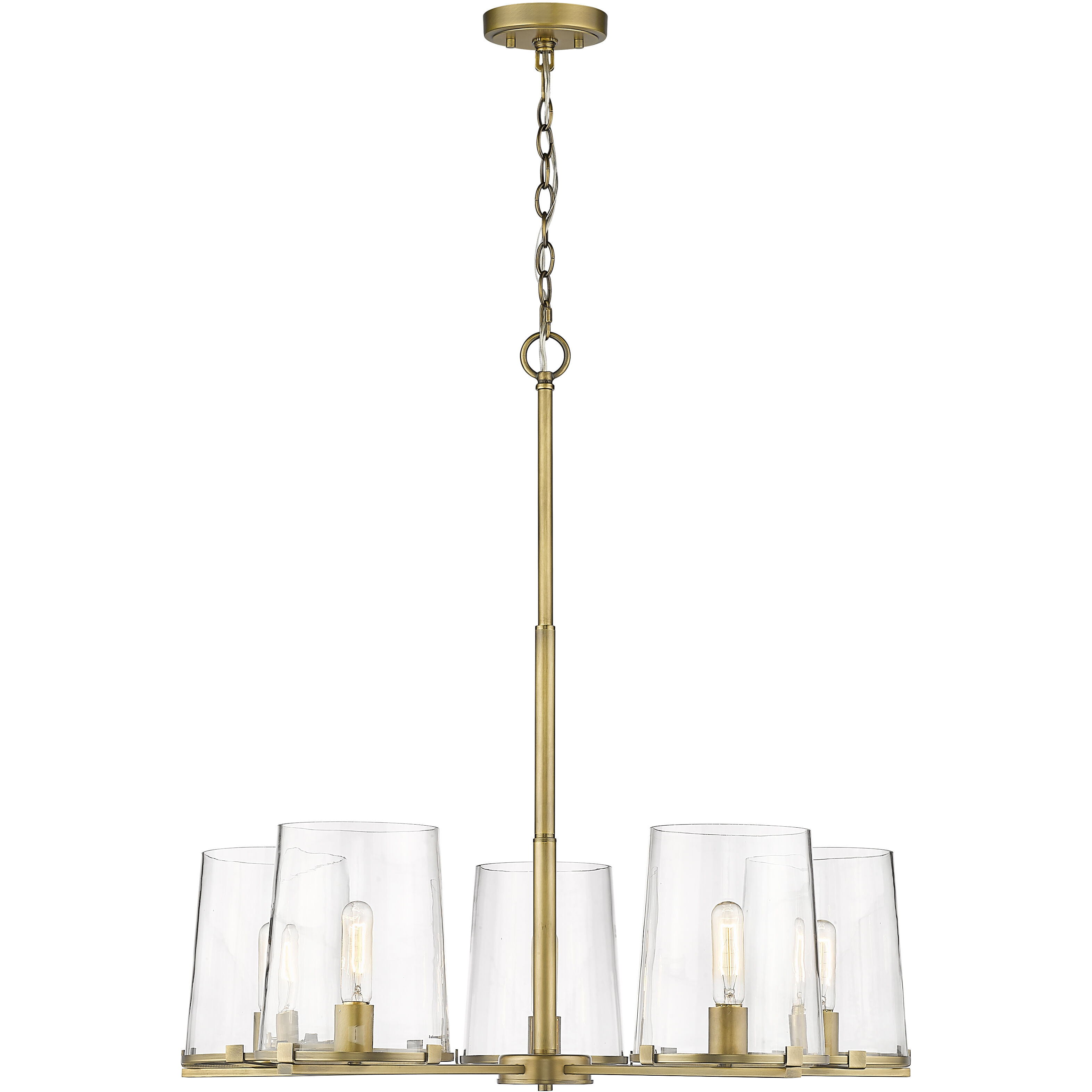 Callista 5 Light 33 inch Rubbed Brass Chandelier Ceiling Light