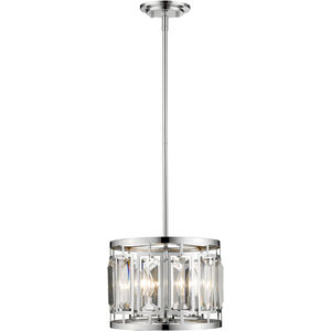 Mersesse 3 Light 12 inch Chrome Pendant Ceiling Light in 8.58, Clear and Chrome