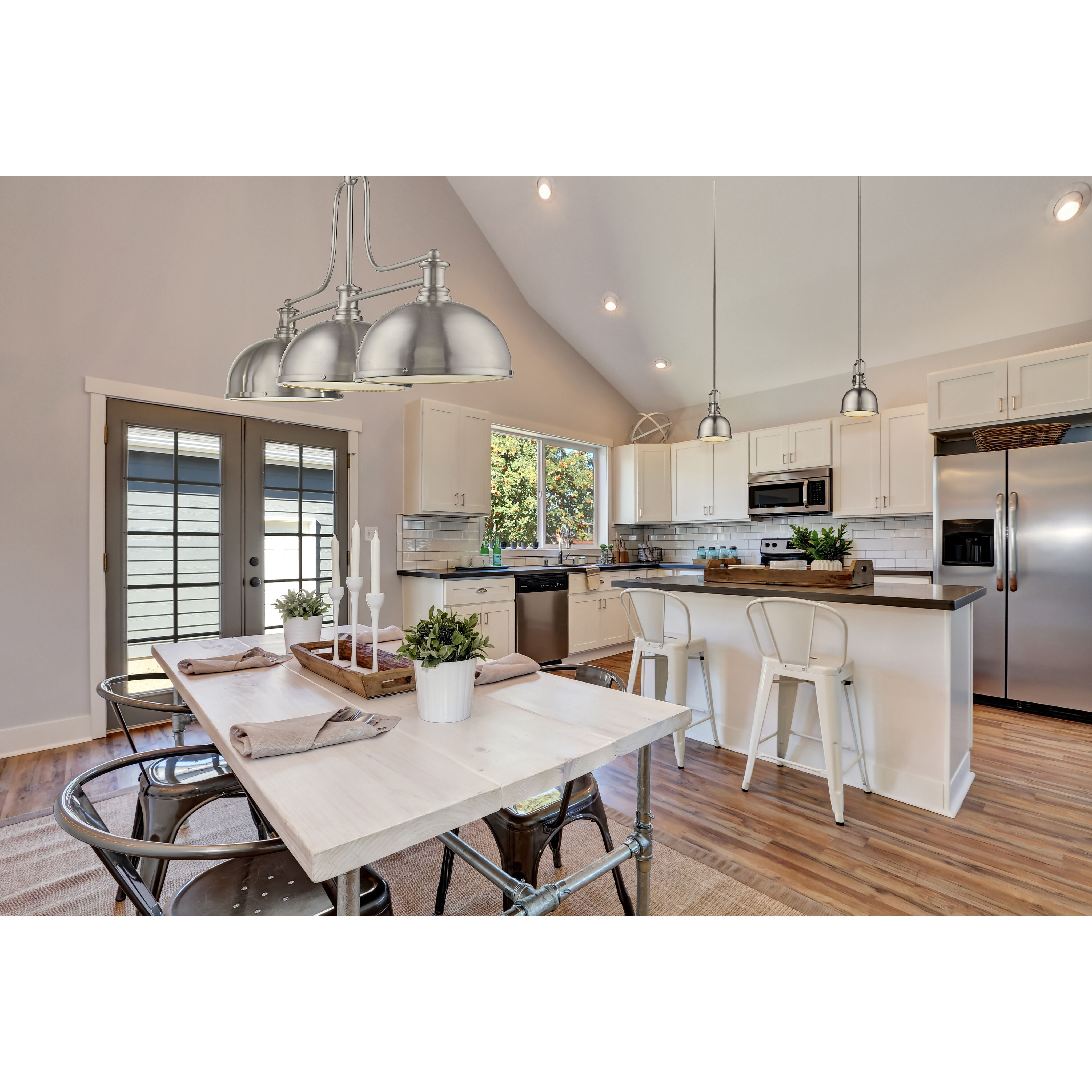 Melange 1 Light 8.25 inch Brushed Nickel Pendant Ceiling Light in Brushed Nckel Metal and Glass