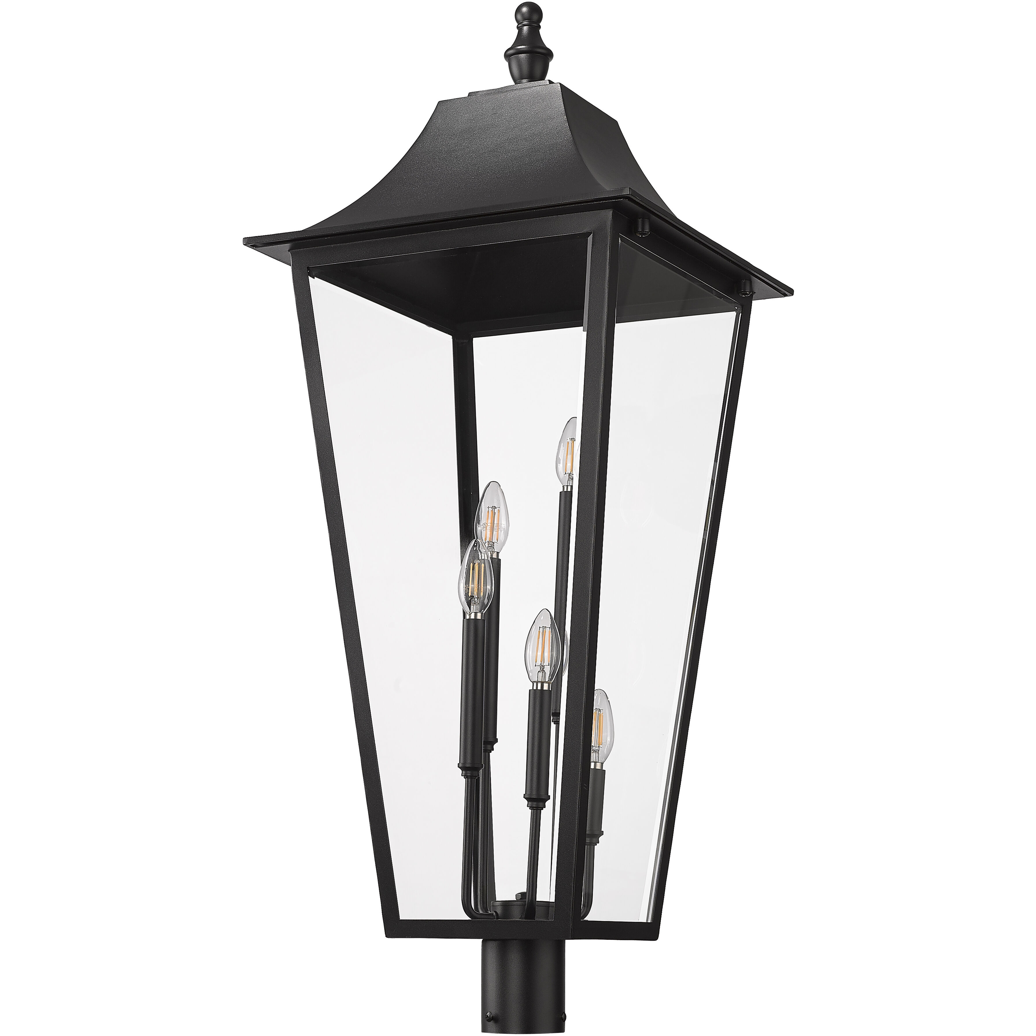 Gannon 5 Light 40.25 inch Black Outdoor Post Mounted Fixture in G9