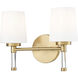 Henri 2 Light 14.00 inch Bathroom Vanity Light