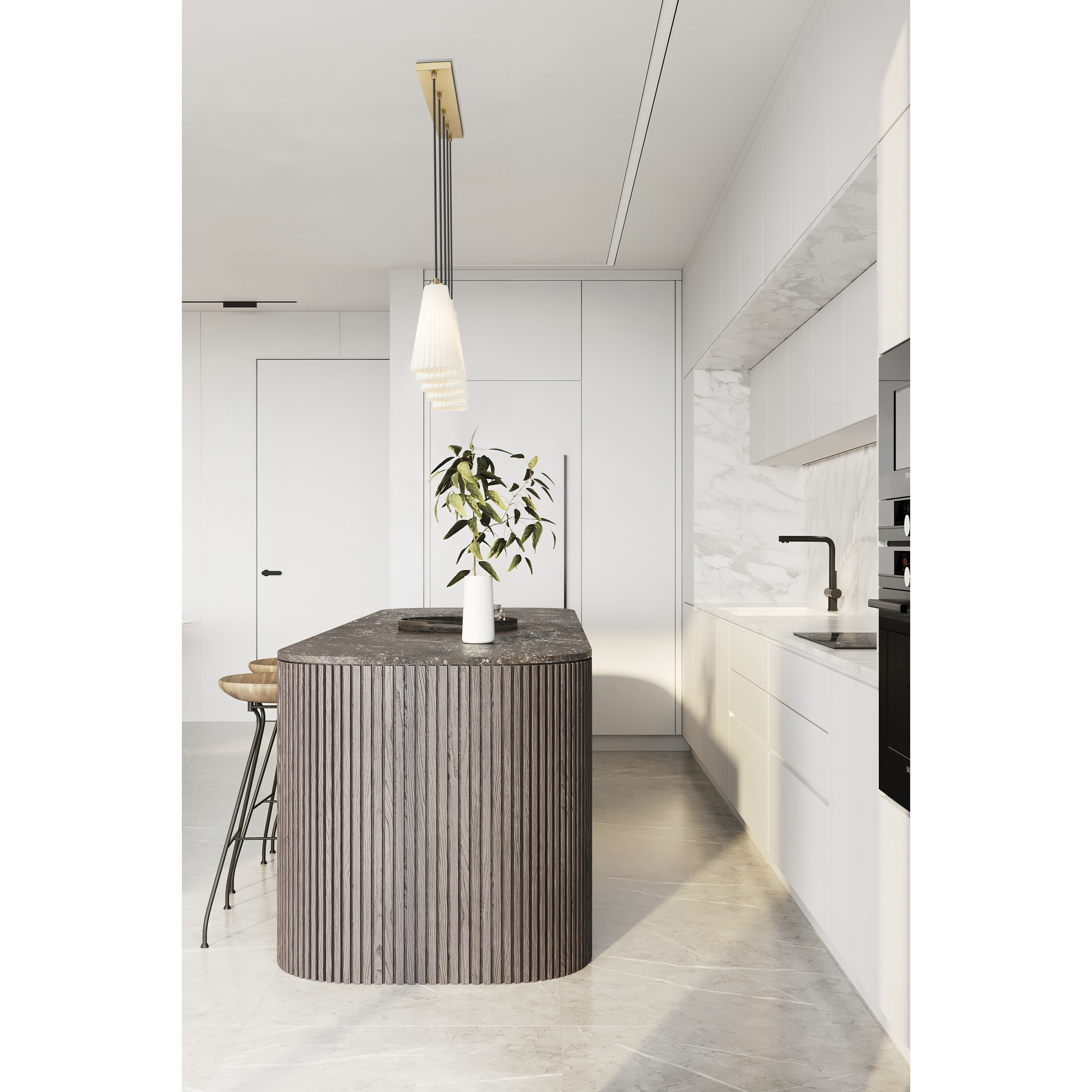 Farrell 5 Light 42 inch Modern Gold Linear Chandelier Ceiling Light