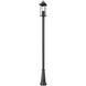 Tiberius 4 Light 119.25 inch Black Outdoor Post Mounted Fixture