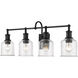 Bryant 4 Light 32 inch Matte Black Vanity Wall Light
