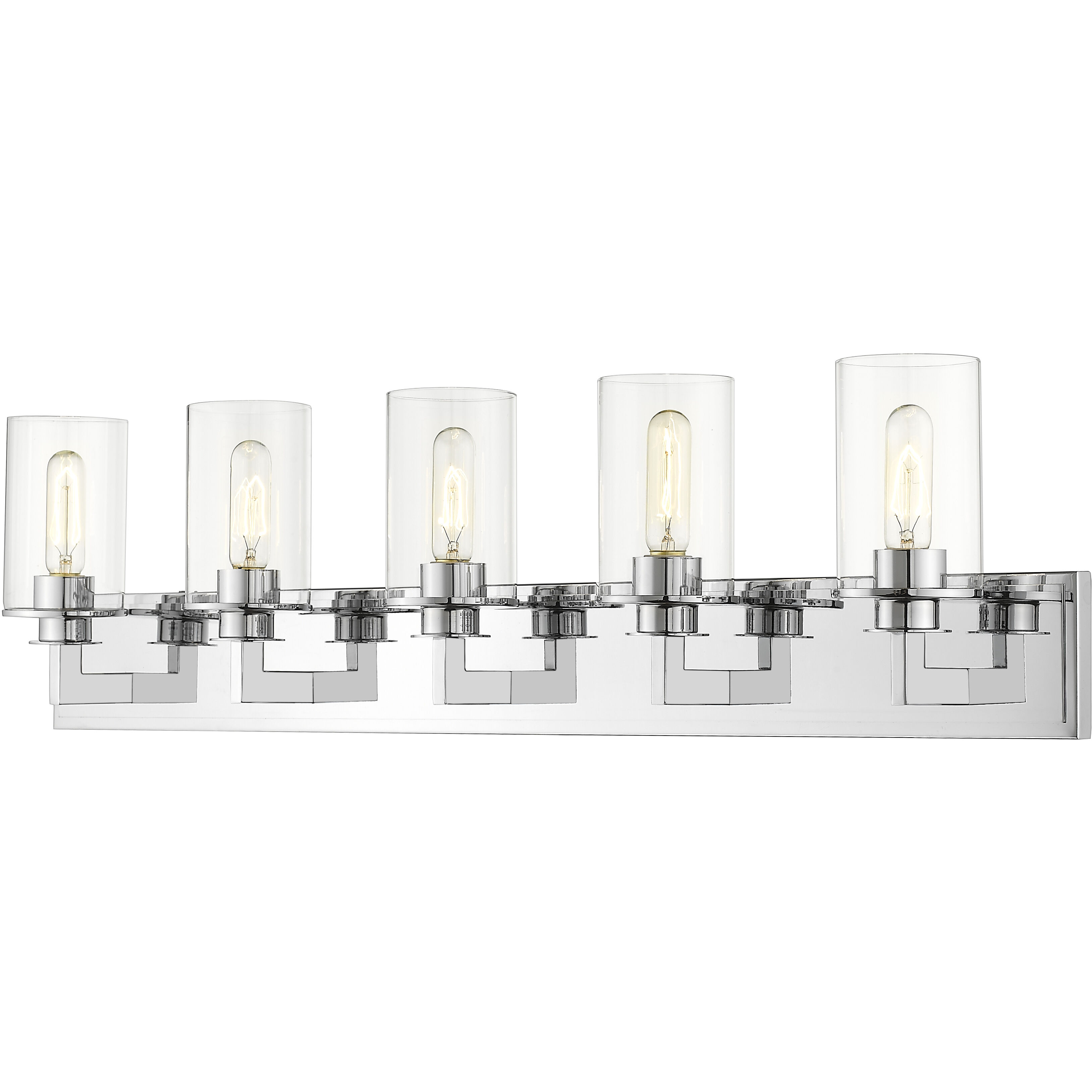 Savannah 5 Light 38.75 inch Chrome Vanity Wall Light