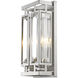 Mersesse 2 Light 6 inch Brushed Nickel Wall Sconce Wall Light in 3.1, Clear Crystal