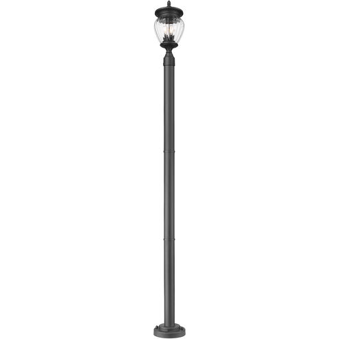 Davina 3 Light 94 inch Black Outdoor Post Mounted Fixture in G9
