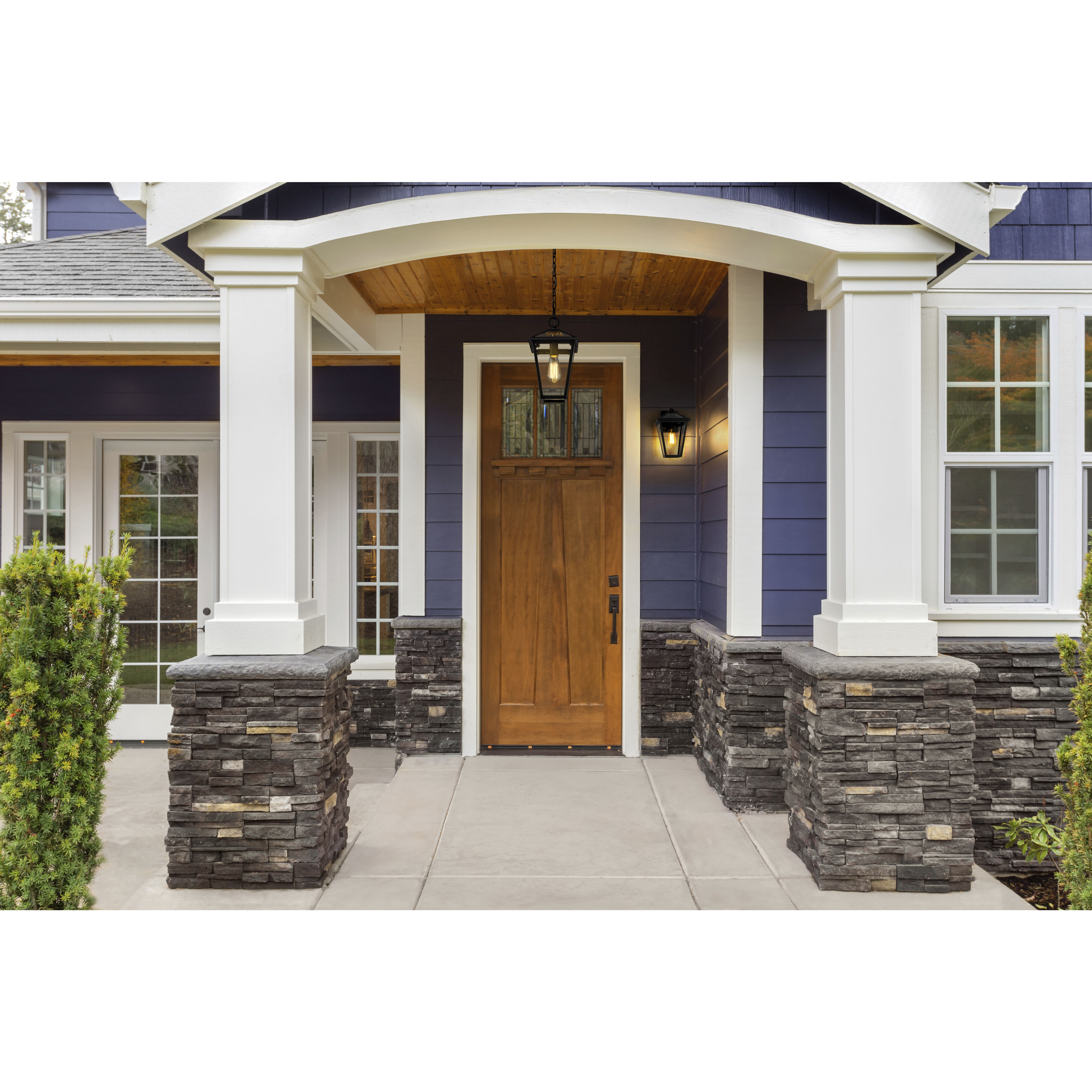 Talbot 1 Light 8.25 inch Black Outdoor Chain Mount Ceiling Fixture in Clear Beveled Glass