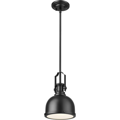 Melange 1 Light 8.25 inch Matte Black Pendant Ceiling Light in Matte Black Steel