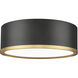 Bradley LED 12.25 inch Matte Black and Modern Gold Flush Mount Ceiling Light