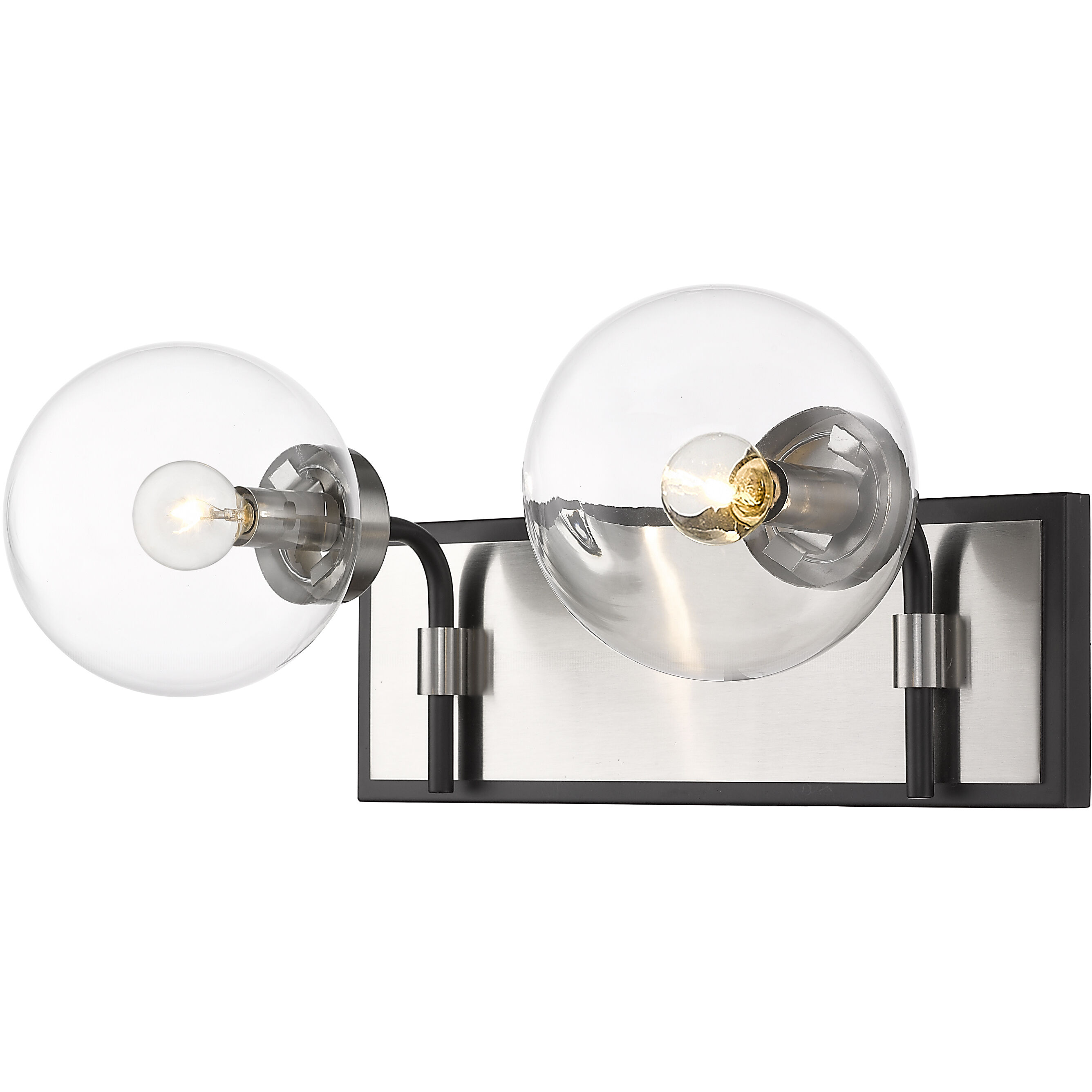 Parsons 2 Light 16 inch Matte Black and Brushed Nickel Vanity Wall Light