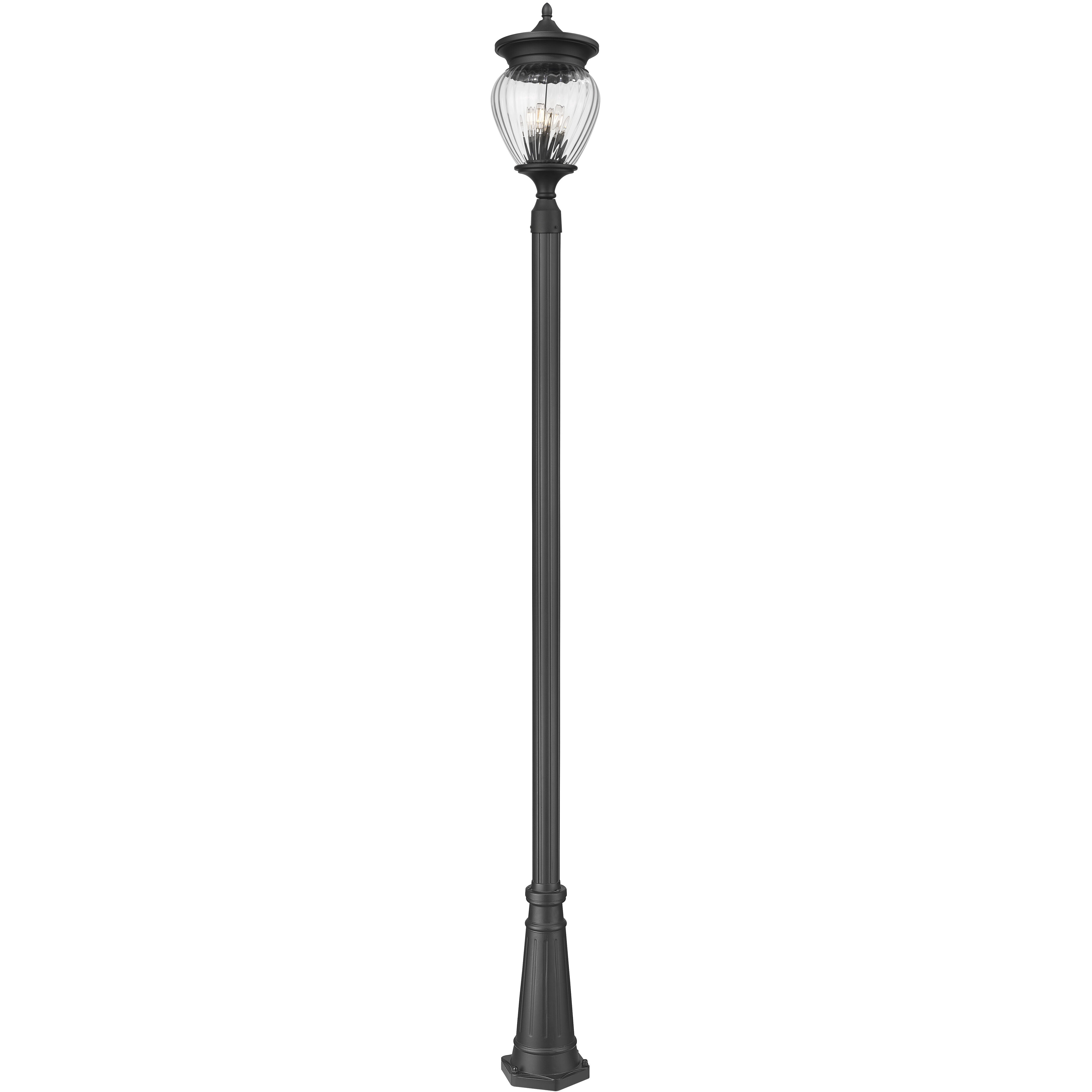 Davina 4 Light 119.25 inch Black Outdoor Post Mounted Fixture in G9