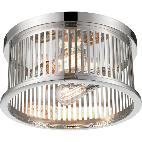 Camellia 2 Light 13.13 inch Polished Nickel Flush Mount Ceiling Light in Polished Nickel Steel