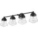 Vaughn 4 Light 31.5 inch Matte Black Vanity Wall Light