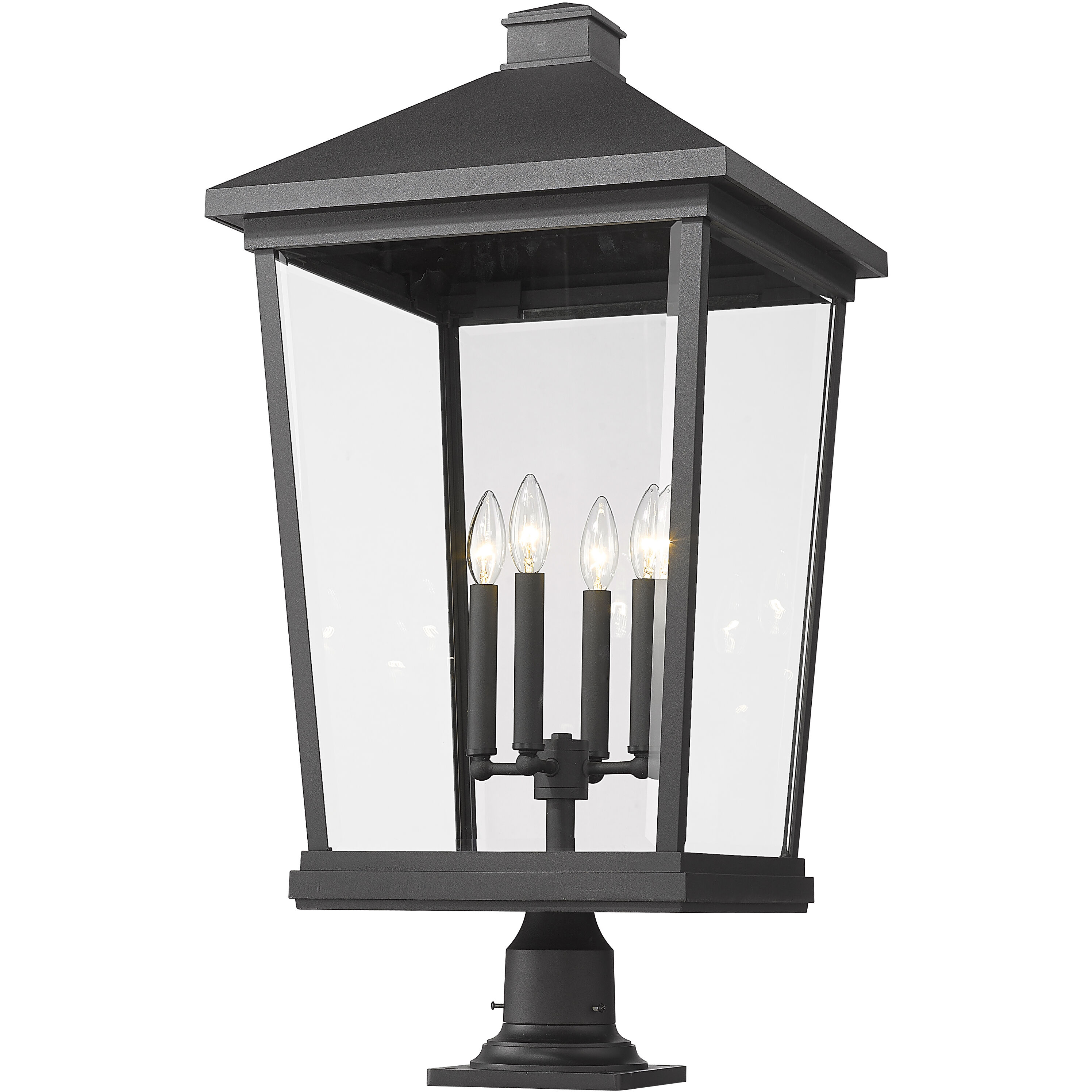 Beacon 4 Light 33 inch Black Outdoor Pier Mounted Fixture