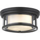 Willow 2 Light 12 inch Matte Black Flush Mount Ceiling Light