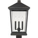 Beacon 3 Light 22.25 inch Oil Rubbed Bronze Outdoor Post Mount Fixture in 15